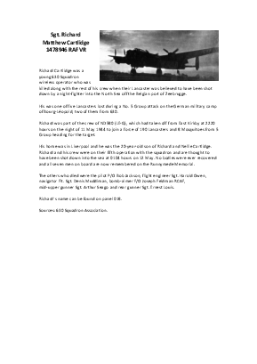 A preview of a PDF biography for Cartlidge, Richard Matthew